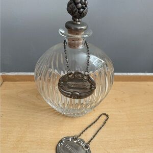 Mikasa Clear Glass Decanter with Silver Accents